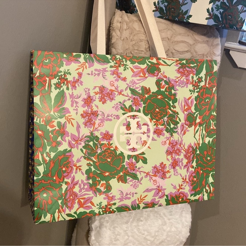 Tory Burch Floral Shopping Bag + Gift Package Combo Large - Picture 4 of 6